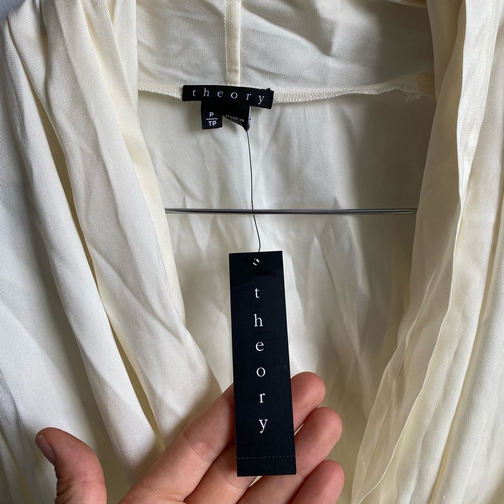 Theory Derona Drape Front Blouse - Picture 3 of 7